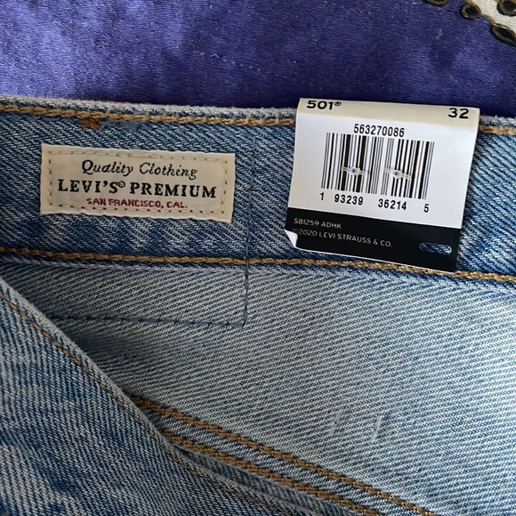 Levi’s 501 non stretch high rise vintage denim shorts, size 32, new - Picture 6 of 8